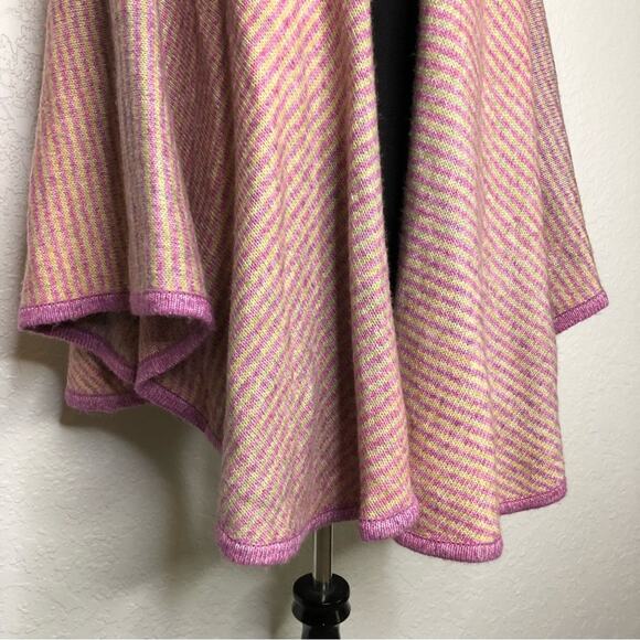 Cabi Harper pink tan striped open front cape sweater size One Size #4272 - Picture 6 of 16